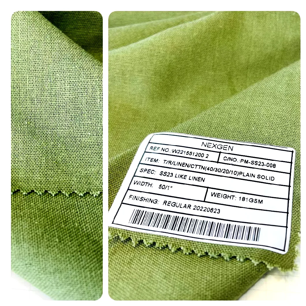 Hot Sales Linen Blended Woven Pants Fabric Manufacturer Customized Textile Garment Linen Flax Viscose Fabric for Garment